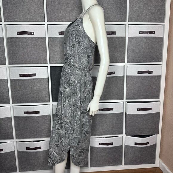 prAna WASHED BLACK FRONDS AYLA BUILT IN BRA V-NECK SPAGHETTI STRAP DRESS Size Me - Picture 8 of 9